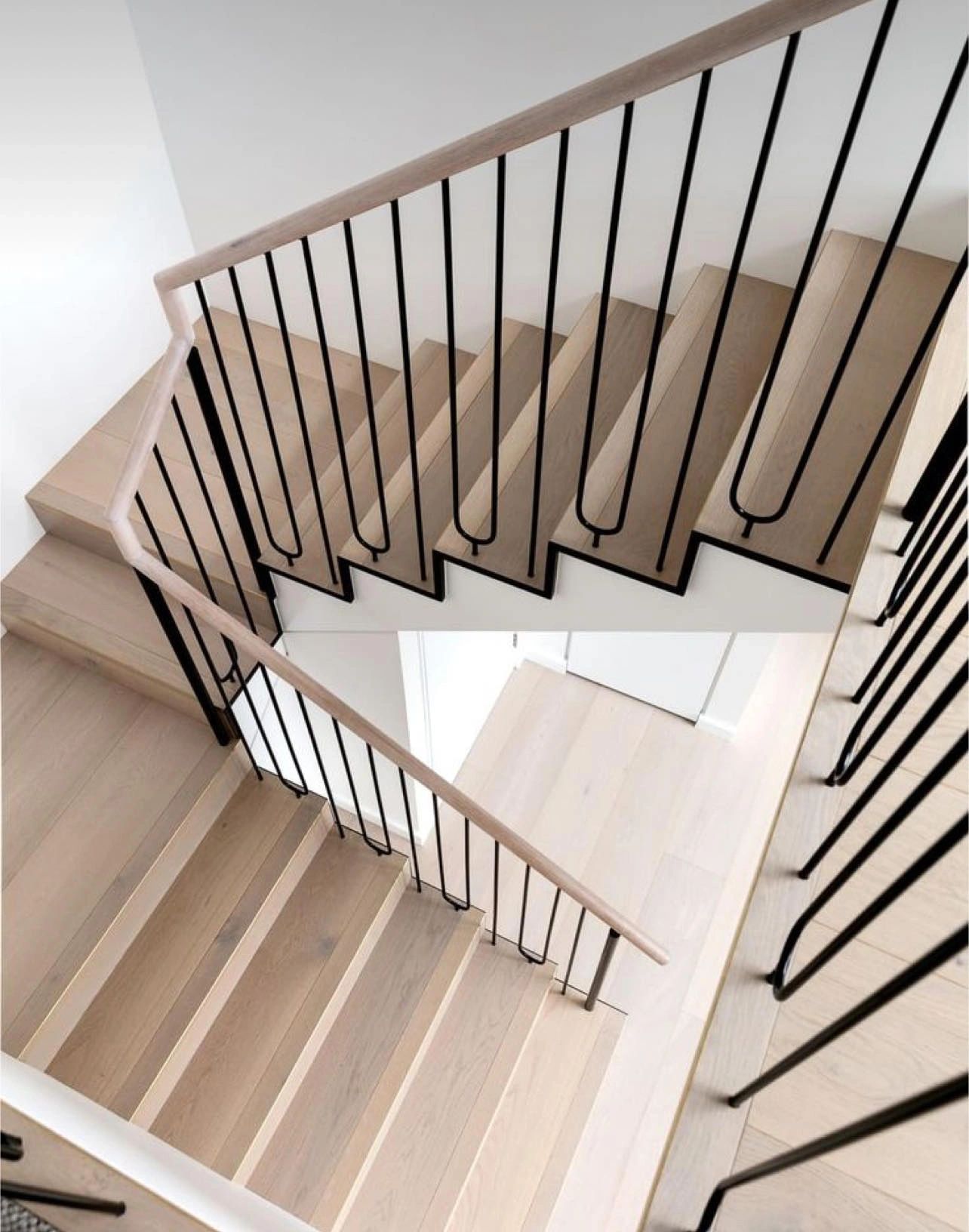 Modern Oak Staircase with Iron Spindles